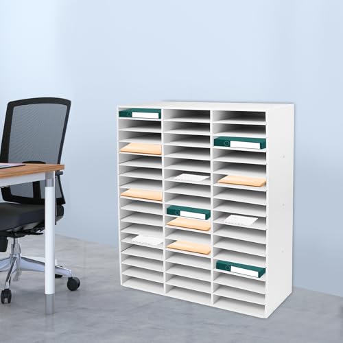 Treliamd 48 Compartment Mail Sorter Organizer, 110lbs Load Capacity, White