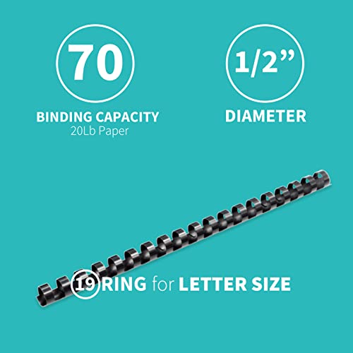 Binditek Binding Covers and Combs Kit, Letter Size, 120 Pack