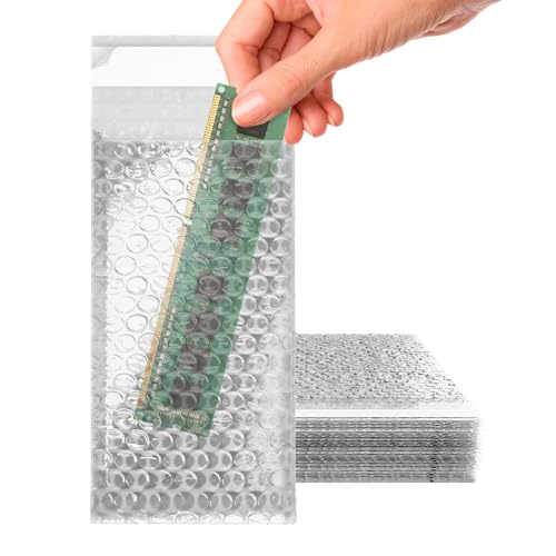 ABC PACK & SUPPLY Bubble Wrap Pouches, 4 x 7.5 Inch Clear Self Seal Packing Bags, Polyethylene Cushioning Sleeves for Shipping, Moving, Storage, Pack of 400