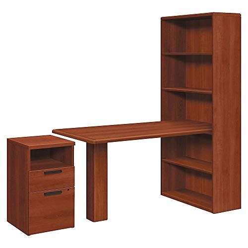 HON 10700 Series Cognac Laminate Left-Pedestal Credenza