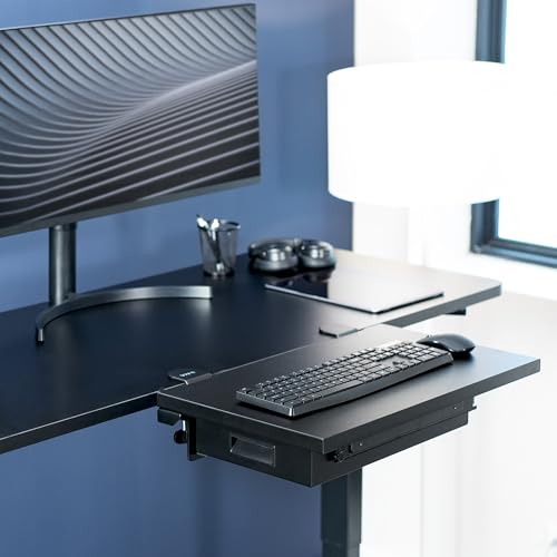 VIVO Black Clamp-on 24 x 14 in Desk Extender, DESK-EXT24D
