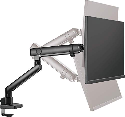 ICY BOX IB-MS313-T Monitor Mount for 1 Monitor up to 32 Inches (up to 8 kg, VESA 75 x 75/100 x 100), Steel Monitor Stand, Swivel and Tilt, Mounts on Table Top/Table Edge, Black