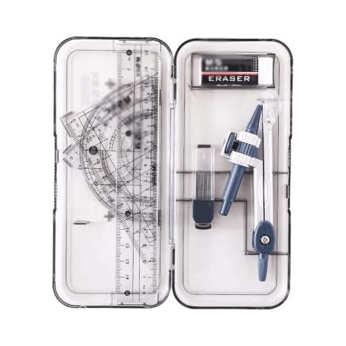 HYffUUOP Geometry Kit Set Drawing Compass Kit with Storage Box Geometry Set for Geometry Marker Math Compass Geometry Tool for Supplies
