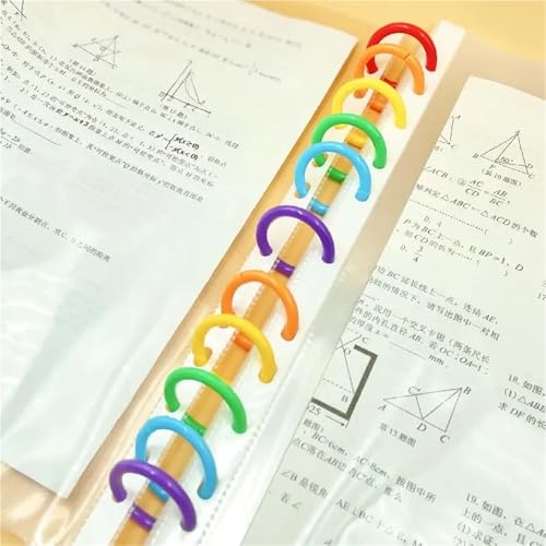 Binder Rings 500Pcs 15/20/28/32/40mm Plastic Ring Binder DIY Albums Circle Loose-Leaf Book Hoops Opening Office Binding Supplies Photo Album(28mm Color Mix)