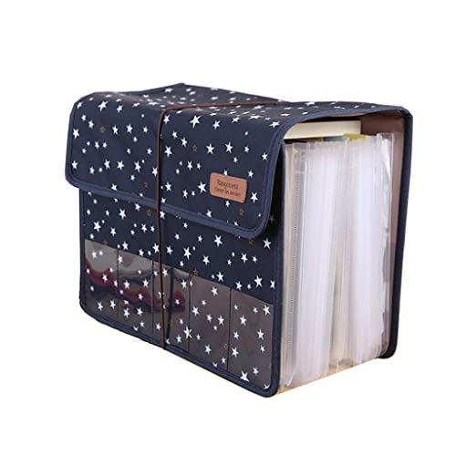ONMYJFD Cute Portable Expandable Accordion 13 Pockets A4 File Folder Oxford Expanding Document Briefcase