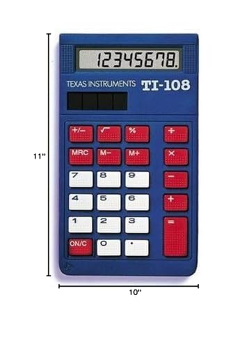 Texas Instruments TI-108 Solar Power Calculator/Teacher’s Kit (set of 10)