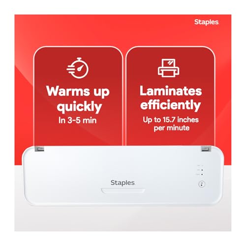 Staples 9-Inch Thermal & Cold Laminator, White/Gray