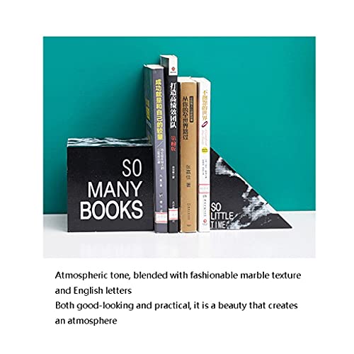 Bookends Geometric Bookends Wooden Book Ends Classic Light Luxury Book Stopper Suitable for Office and Home Furnishings Best Gift Book Ends (Color : Black)