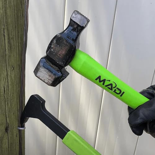 MADI Heavy Duty Staple Remover, Staple Puller Tool for Pulling Industrial Staples from Wood Poles and Structures, Corrosion-Resistant Alloy Steel with Ergonomic Grip for Linemen and Field Technicians