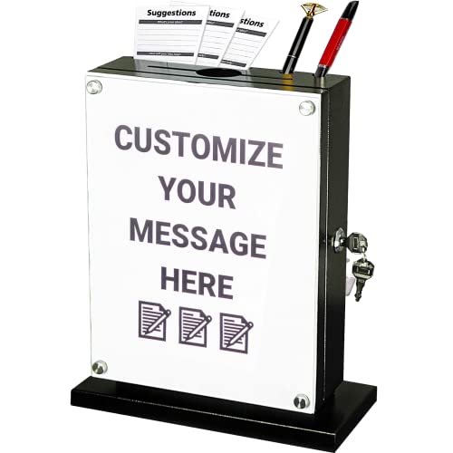 POCHAR Metal Large Suggestion Box With Slot and Lock, Safe Lock Tip Jar