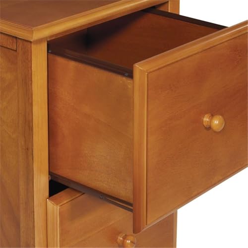 Pemberly Row Modern 2 Drawer Wood File Cabinet, 30" H x 18.75" W x 20.25" D, Solid Hardwood, Antique Cherry Finish, Letter Size Files, Office Storage, Ready to Assemble, Indoor Use