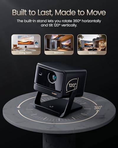 Dangbei DBOX02 Pro 4K Projector GTV, 2000 ISO Lumens, HDR10+, Dolby Audio, 3D Ready, Auto Keystone/Focus, 300" Screen, WiFi & Bluetooth Home Theater Projector for Bedroom