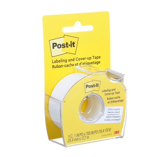 Post-it Labeling and Cover-up Tape 658, 1 in x 700 in (25.4 mm x 17.7 m) - [24 Pack]