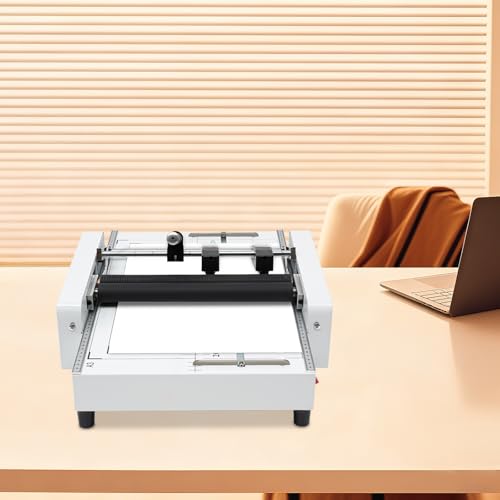 Booklet Maker A3 Paper Folding Binding Machine, MAX 11.7"×16.5" Paper Folder Stapler Machine, 2 in 1 Multifunctional Automatic Book Maker Stapling Machine for Schools Print Stores Offices Factory