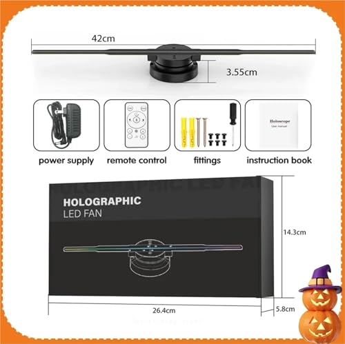 3D Hologram Fan 16.5in Projector WiFi with 244 LED Light Beads for Business Store Advertising(PD42 Standard Set)