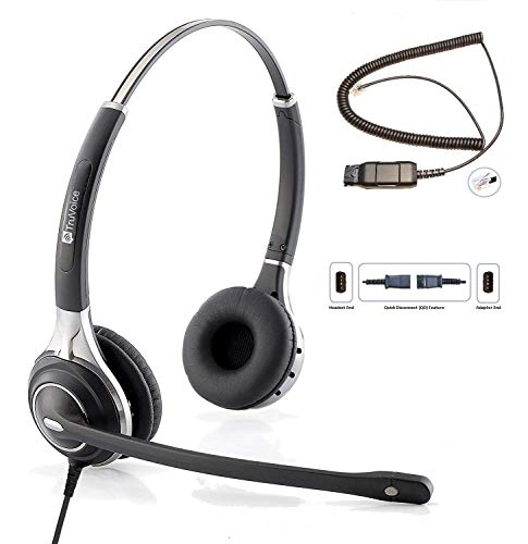 TruVoice HD-750 Premium Wired Headset with Ultra Noise Canceling Microphone & HD Speakers - Includes Amplified HIS-2 Adapter Cable Compatible with Avaya 16xx, 96xx and J Series Desk Phones