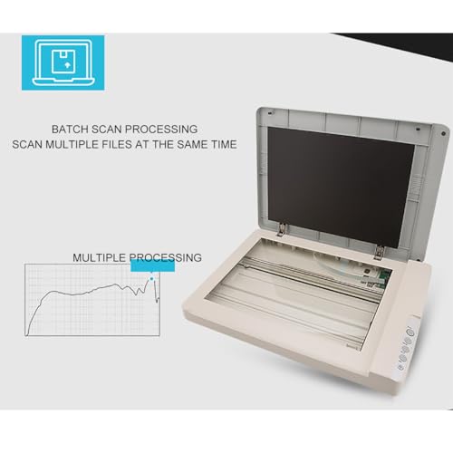 HD Color A3 Flatbed Scanner, 1200 DPI Resolution Large Format Flatbed Scanner, OCR Text Recognition/Scan Multi-Page PDF Directly, for School Office Home