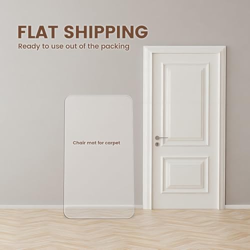 XINQIDAI Office Chair Mat for Carpet and Hardwood Floor, 48"x40" Heavy Duty (0.14" Thick) Flat Shipping, Computer Desk Chair Mat