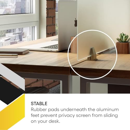 OBEX Acrylic Free Standing Screen, Divider for Desk Privacy Home & Office Partitions for Table Top Workstation, Portable Cubicle Panel for Work, 18" x 60", Frosted