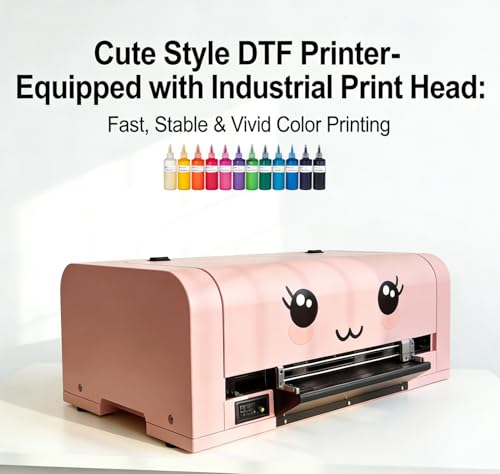 upcheirna A3 Industrial DTF Printer for Custom Apparel Printing, Pink