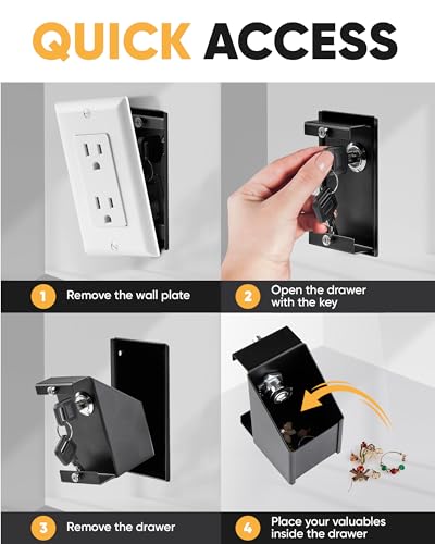 Elder Welder® Electrical Outlet Hidden Wall Safe, 100% Real Plate Included