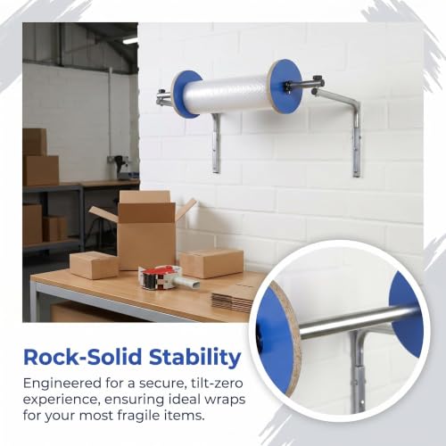 Wall Mount Bubble Wrap Dispenser, Heavy Duty Foam Wrap Roll Holder