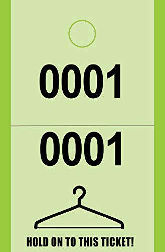 Coat Check Tickets - Hanger Image - Fast, Secure & Affordable Event Tickets by MyZone Printing (Green, 5000)