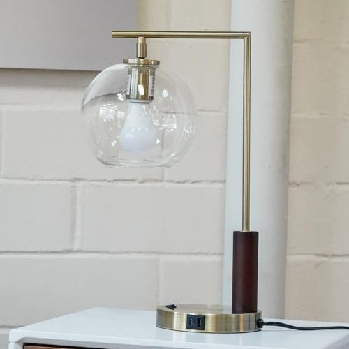 KCSWKJ Modern Classic Desk Lamp Villa Living Room Bedroom Study Decorative Original Design European Table Light, Easy Assembly Table Lamp for Sale, Wander Right Angle Glass Table Lamp - Bronze 110V