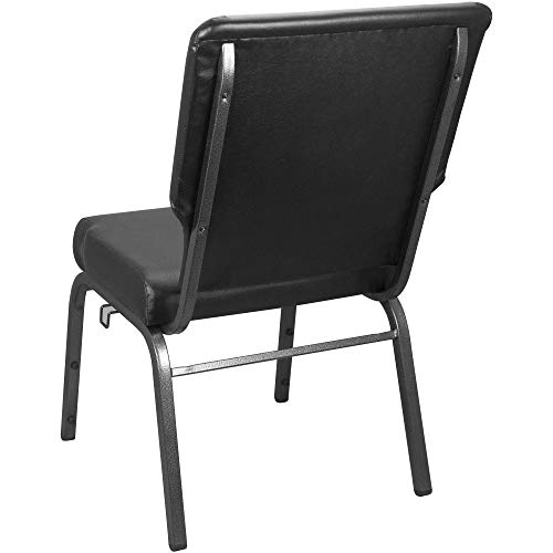 EMMA + OLIVER Black 20.5" Stacking Church Chair