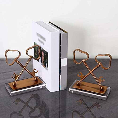 Book Ends for Shelves Book Ends, Bookends for Shelves, Bookends for Heavy Books, Heavy-Duty Key Shaped Metal Bookends, Book Shelf Holder Home Decorative, Book Stoppers Office Book Stand