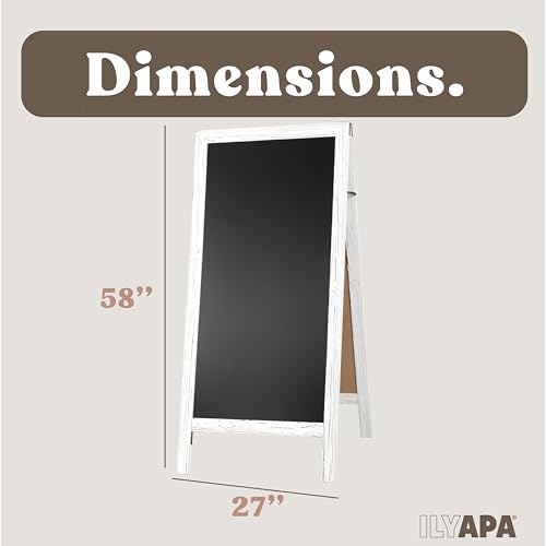 Ilyapa A Frame Chalk Board Easel Sign 27x58 in - Sandwich Signs Outdoor