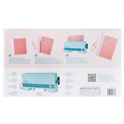 We R Memory Keepers Thermal Cinch Binding Machine Mint 12 Inch, Includes Thermal Book Binding Machine, Book Spines, and Clips, Create DIY Journals, Notebooks, Scrapbooks, Photo Books, and Documents