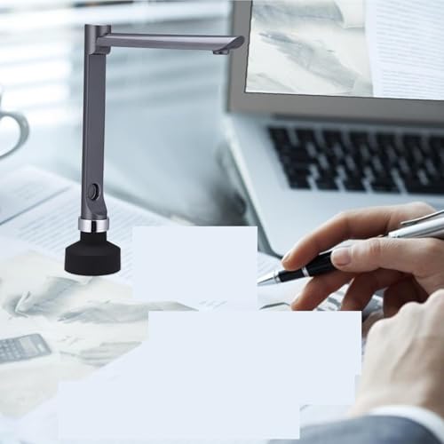 Document Camera, USB Document Camera Scanner, 5MP HD A4 Capture Size with LED Light Teaching Software for Teachers for Live Demo, Distance