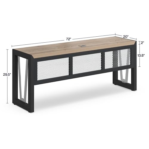 NBF Credenza Office Furniture, 72" W Office Workstation, Gray