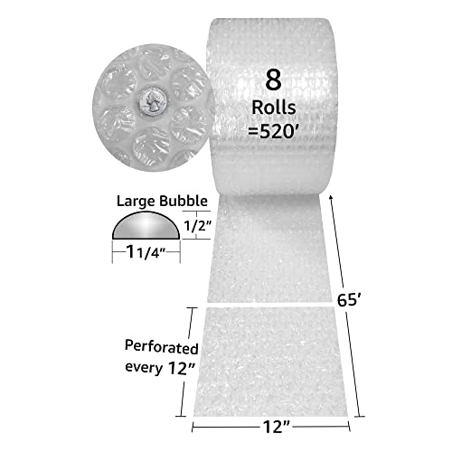 UOFFICE Bubble Cushioning Roll - 520 ft x 12" Wide Large 1/2" Bubbles