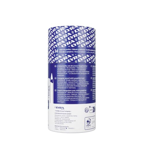 LYRA Ferby Graphite Pencils Natural 12 cm Round Box Cardboard Pack of 36
