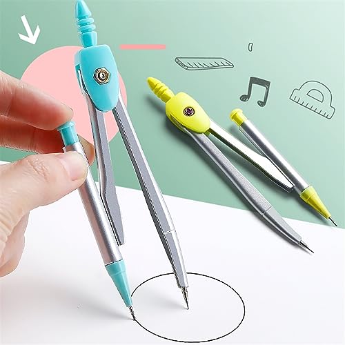 Mathematical Geometry Kit 7pcs Stainless Steel Compass Set Math Geometry Tools with Ruler Eraser Student Carpenter Drawing School Supplies Ruler Protractor Compa
