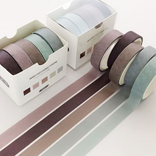 VIAENKFG Basic Color Series Planner Handbook Decorative Paper Washi Tape Set School Supplies Stationery