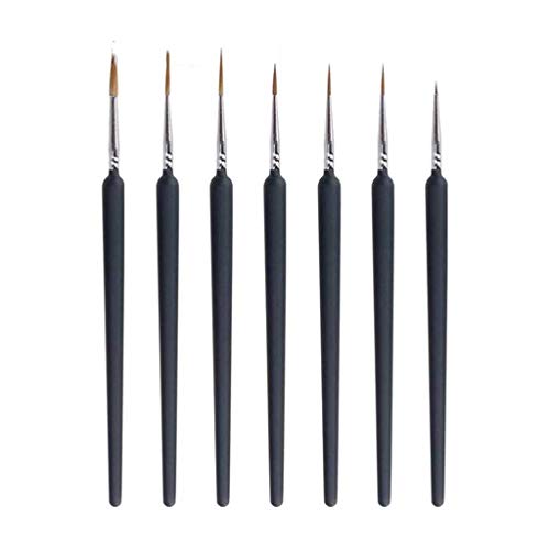 HBJWOV 7pcs Hook Line Professional Wolf Tip Detail Art Paint Brush Set Detailing Painting Drawing Oil Painting