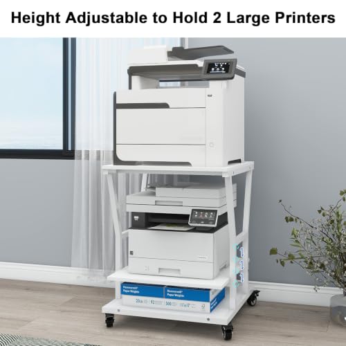 Natwind 3 Tier Printer Stand, 24''x24'',for Large Heavy Printers, White