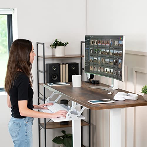 VIVO White Under Desk 27 x 11 in Adjustable Keyboard Tray, MOUNT-KB08SW