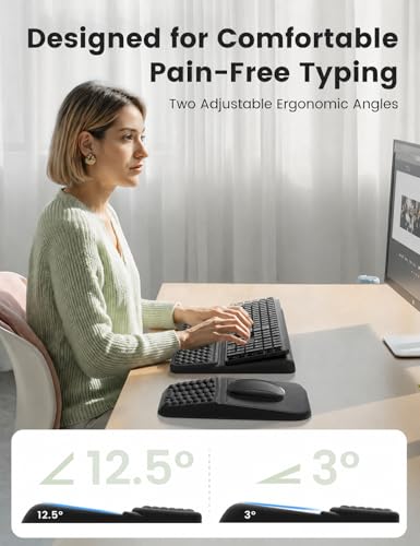 Vaydeer Keyboard Stand and Mouse Pad Set, Soft Memory Foam Wrist Rest