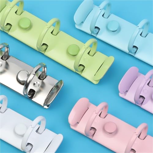 A5 ring binder Ring Binder Mechanism 10pcs 3 Hole Metal Refillable Loose Leaf File Folder Clip Accessory(Purple)