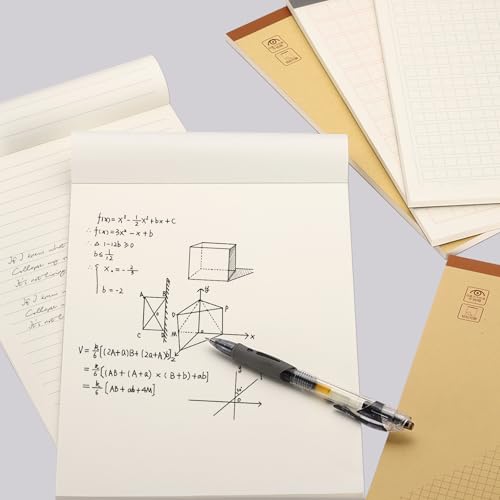 M&G 7x10 Note Pads, 6 Pack B5 Legal Pads 70 Sheets Notepads Writing Pad Graph Grid Chinese Memo Paper Tablet Kraft Cover for Work Writing Note Taking Chinese