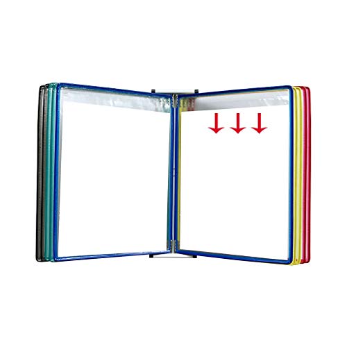 Wall Mounted File Folder Holder Hanging Organizer A4 Flip Chart Stand Display 5 Sheets(13x9x3.9IN)