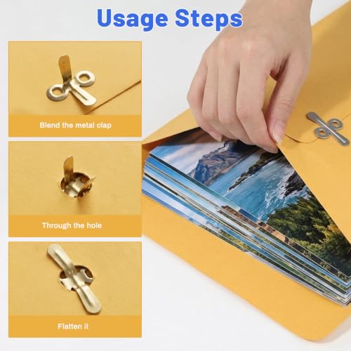 300pcs 6 x 9 Inch Clasp Envelopes, Manilla Envelopes, 28-lb Paper Mailing Envelopes, Brown Kraft Catalog Envelopes for Filing, Storing or Mailing Documents