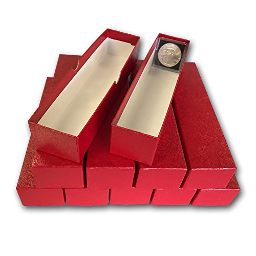 LOT of 10 Single Row 2x2 Storage Boxes for Coin Plastic & Paper Cardboard Flips