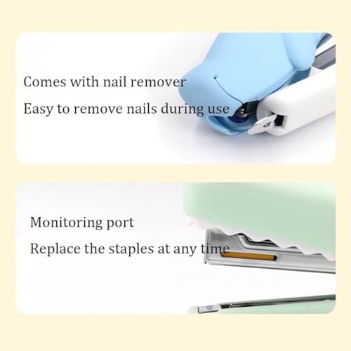Desktop Staplers-Mini Stapler-Animal Silicone Stapler Cute Manual Staplers Stationery Office Supply Home School Accessories for Kids(Shark)