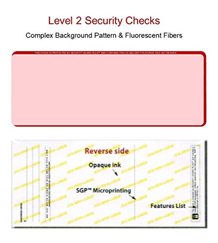 Zapco High-Security Check Paper, Red w Complex Background Pattern, 8-1/2" x 11", Microperfed with 3-Up Checks, 12 Security Features - PACK OF 250 SHEETS