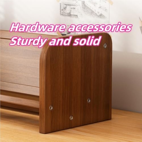 Desktop Bookshelf Organizer, CD Display Storage Box, Tilted Magazine Rack, Wood Countertop Display Stand for Study, Office, Living Room(15.8 * 9.5 * 7.1IN)